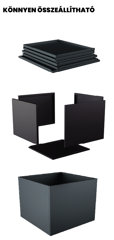 Könnyen összeállítható, lapraszerelt konstrukció