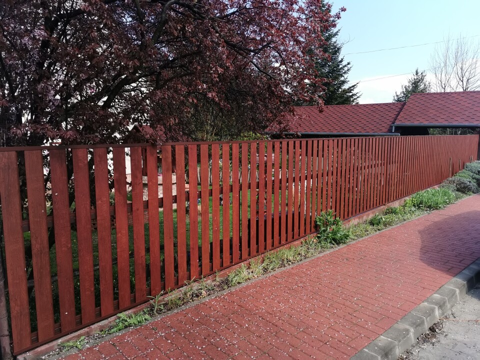 Nívó Aluminium Vertical Carefree Fence Element Oak 10cm Opened