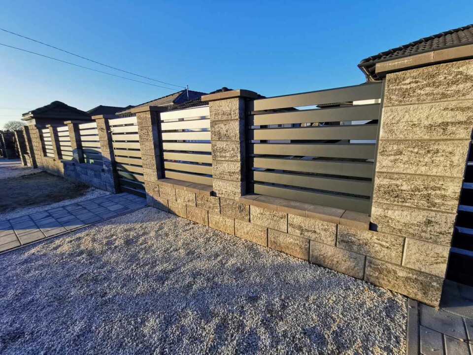 Nívó Aluminium Horizontal Carefree Fence Element Anthracite 10cm Opened Modern