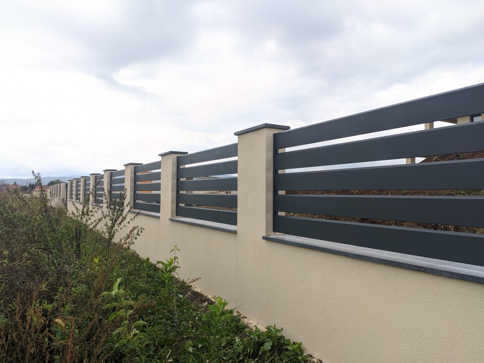 Nívó Aluminium Horizontal Carefree Fence Element Anthracite 10cm Opened Modern