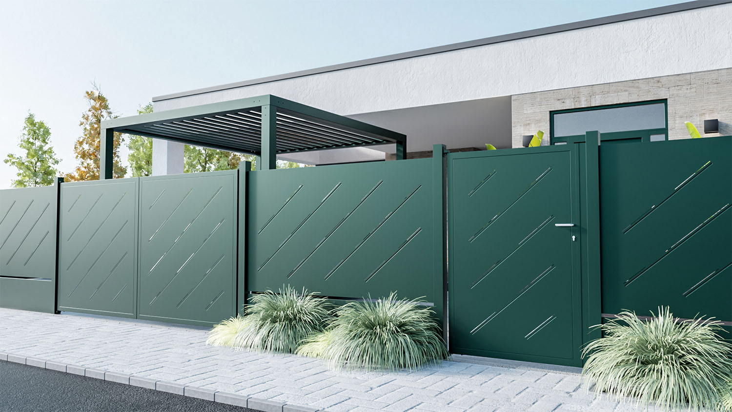 Zen panel kerítés Front kerítéspanel  Zöld