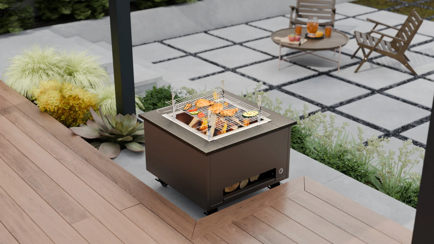 Etna Tűzrakó Sötét bézsszürke RAL 7006